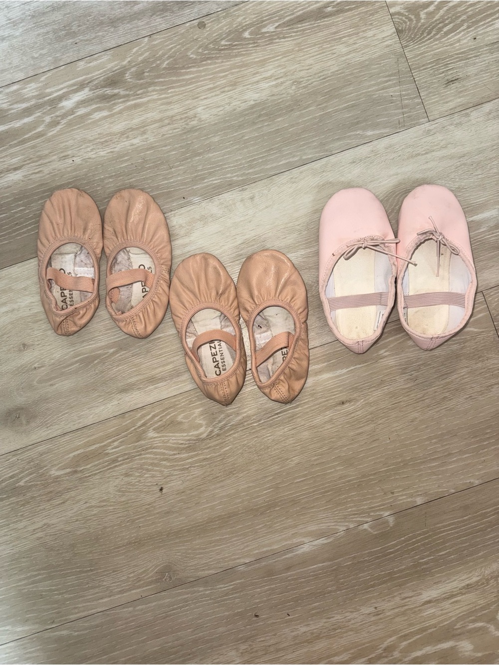 Capezio Peach Ballet Slippers with Elastic Strap